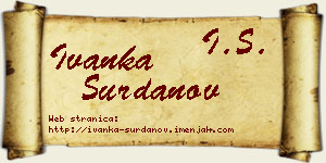 Ivanka Surdanov vizit kartica
